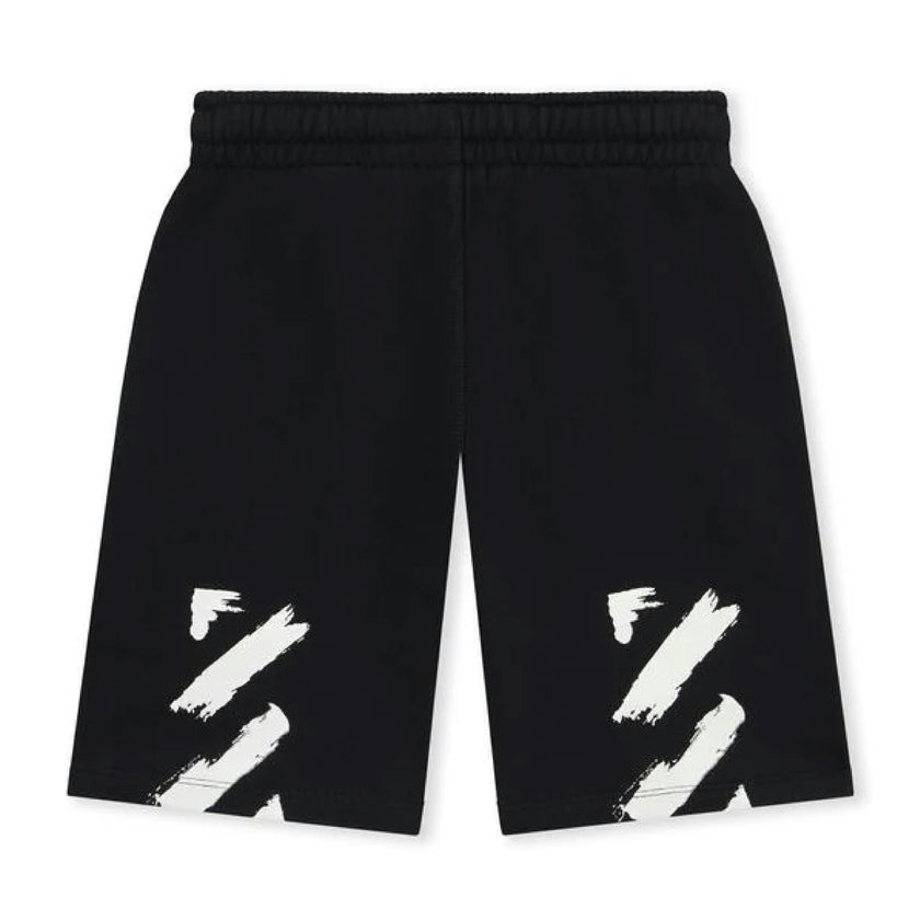 Black Diagonal Paint Sweatshorts