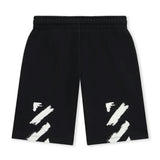 Black Diagonal Paint Sweatshorts