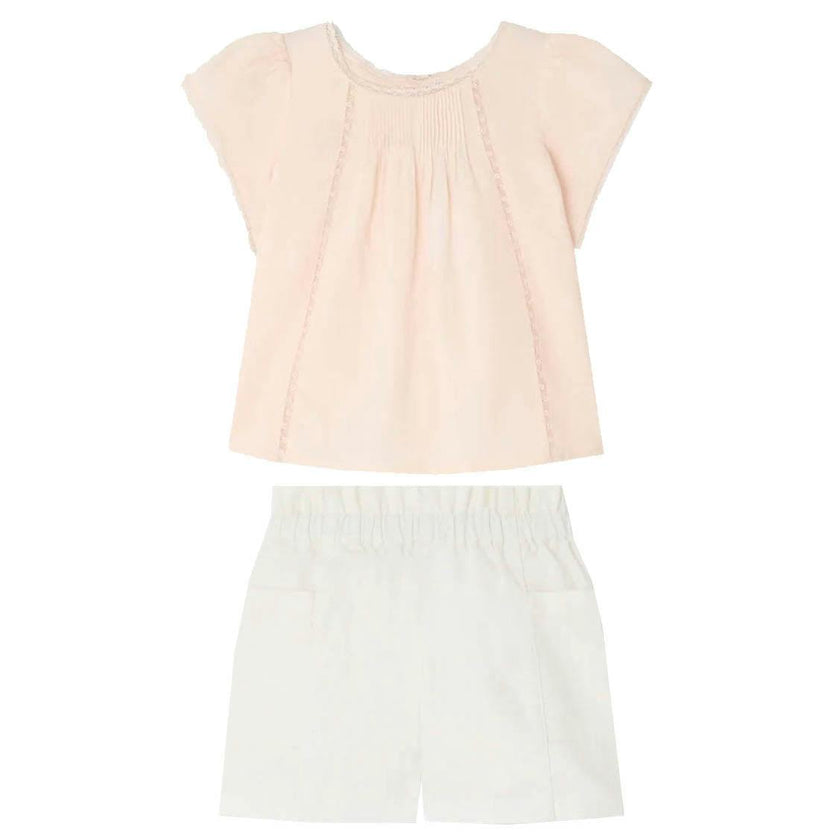 BONPOINT Lacacia Vintage Lace Baby Set - Rose/White