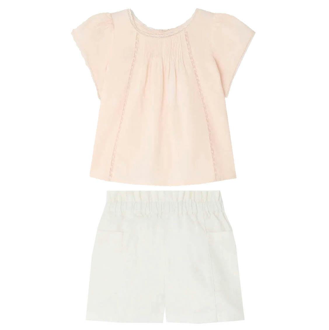 BONPOINT Lacacia Vintage Lace Baby Set - Rose/White