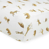 Organic Cotton Muslin Crib Sheet - Animal Crackers