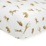 Organic Cotton Muslin Crib Sheet - Animal Crackers