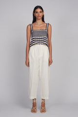CARIA STRIPE CROCHET TOP