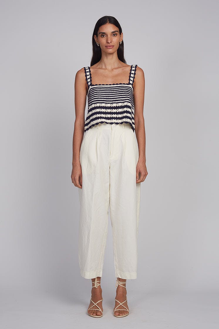 CARIA STRIPE CROCHET TOP