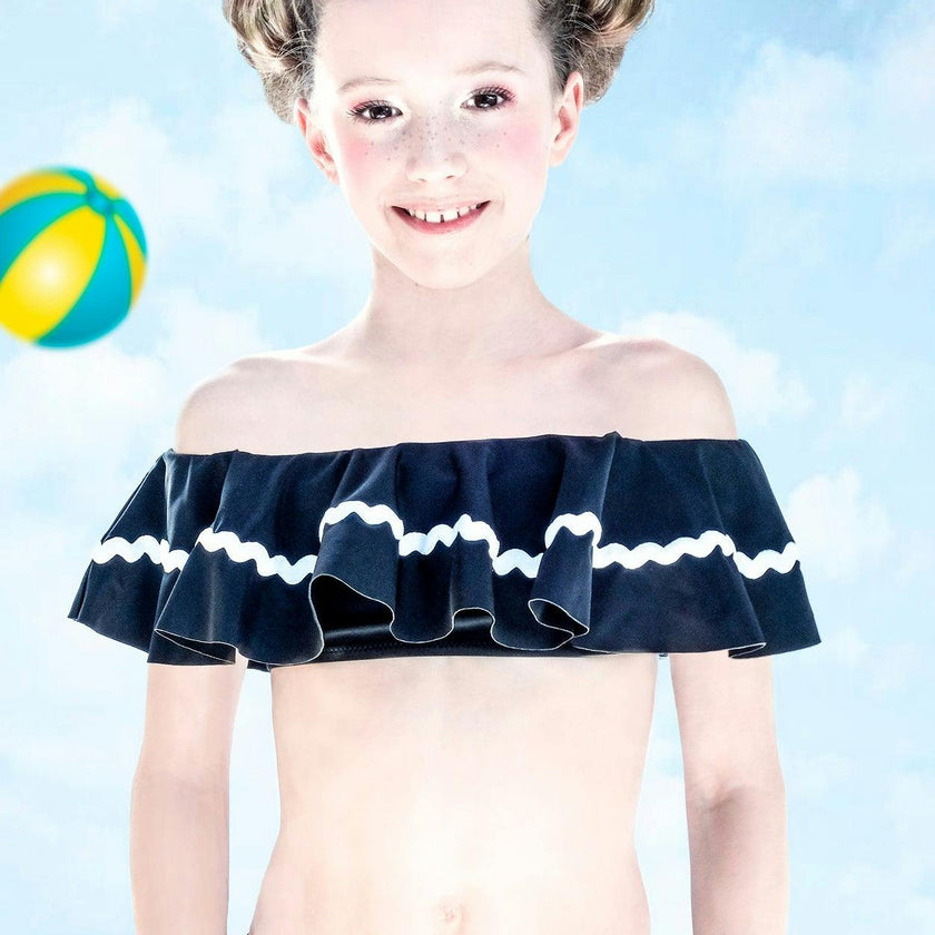 Black Bikini with White Ric Rac
