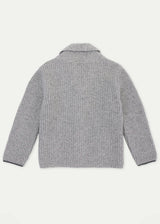 The Light Grey Mouline Merino Cashmere Cardigan