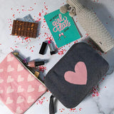 Hearts Reversible Blanket Travel Set