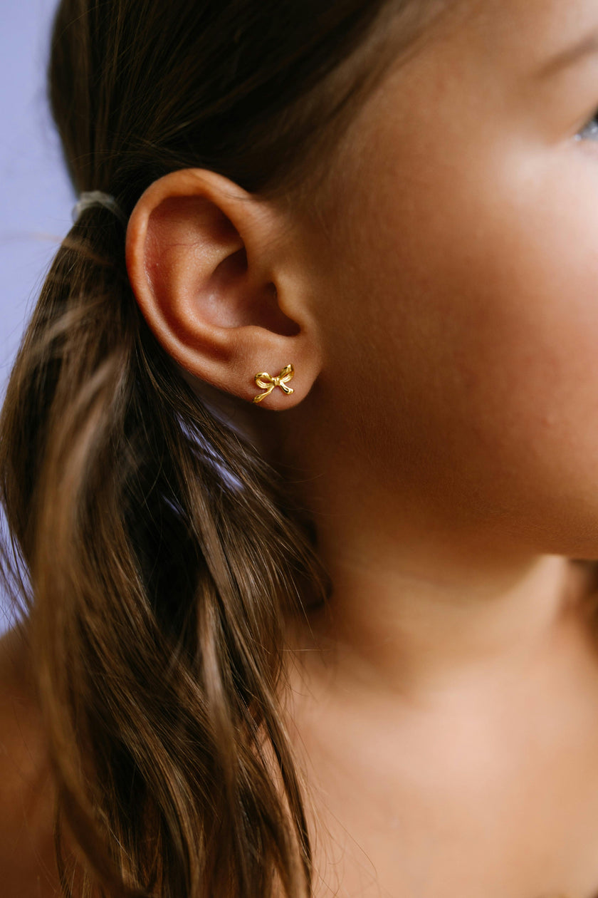Gold Bow Studs