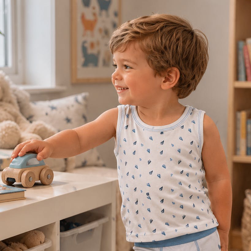 Feather Print Boy Undershirts 3 Pack