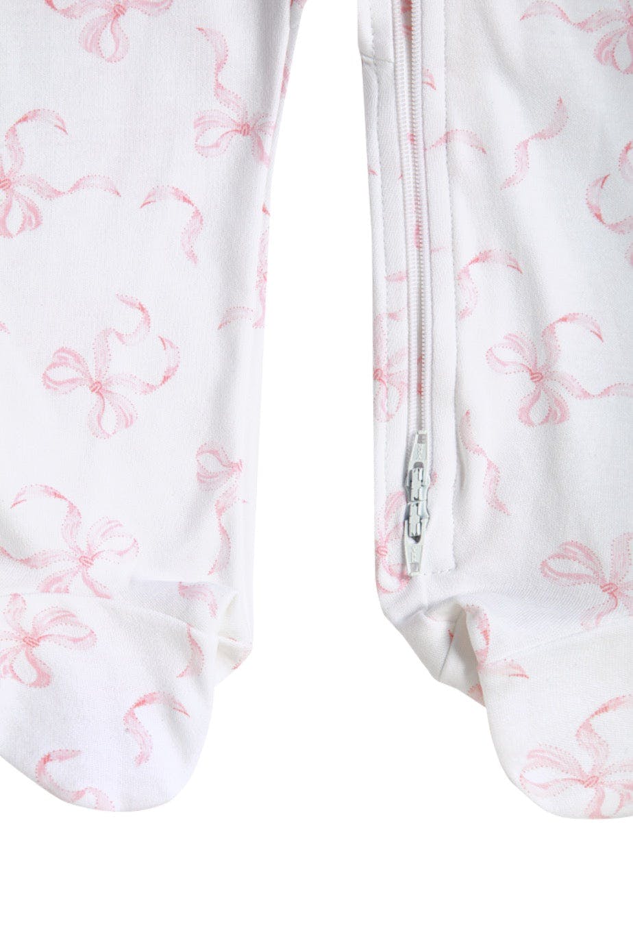 Charming Bows Print Zipper Footie