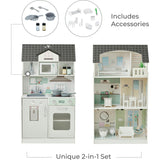 Wonderland Ariel 2-In-1 Dollhouse/Play Kitchen Playset