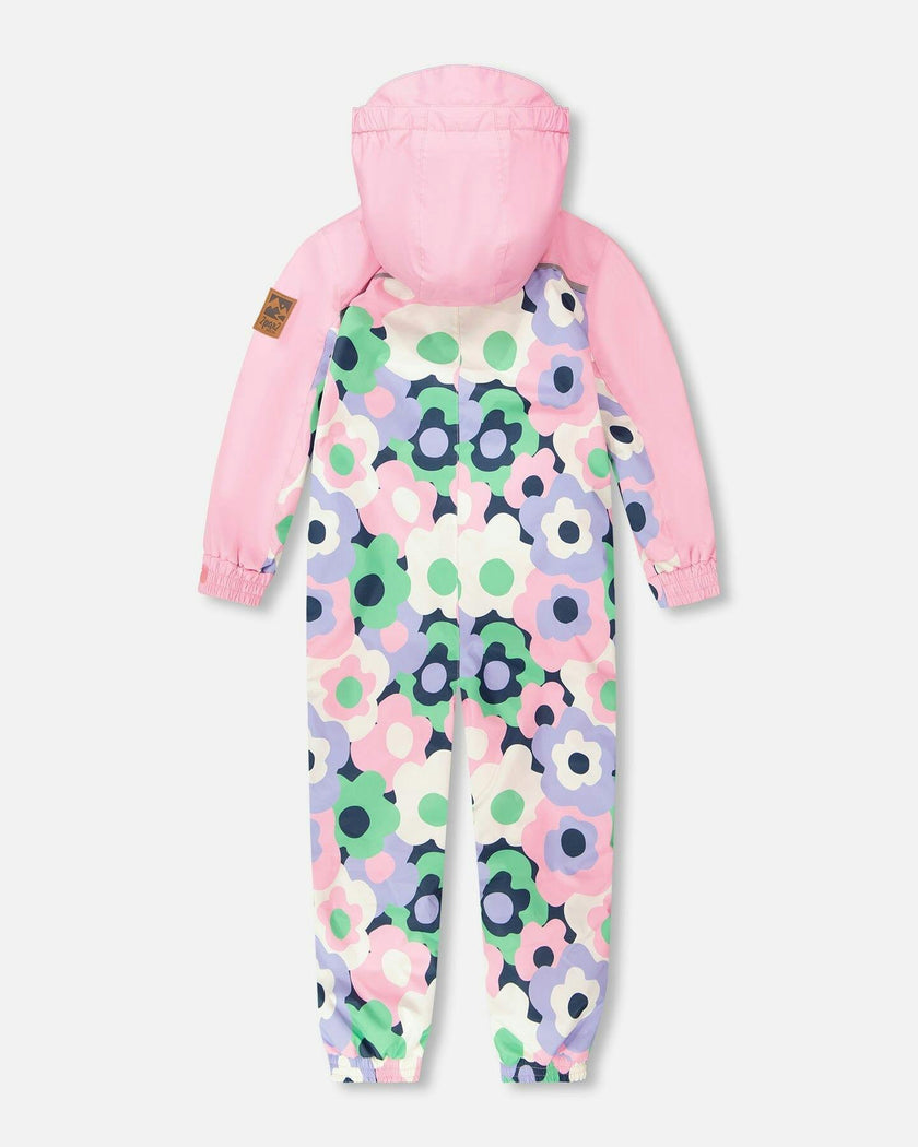 Kids Mid-Season One-Piece Outerwear Black Printed Flowers