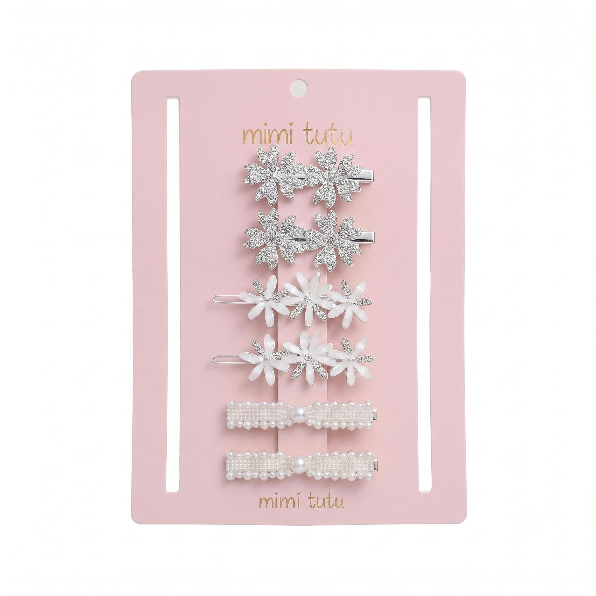 Crystal Flora Hair Pin Trio