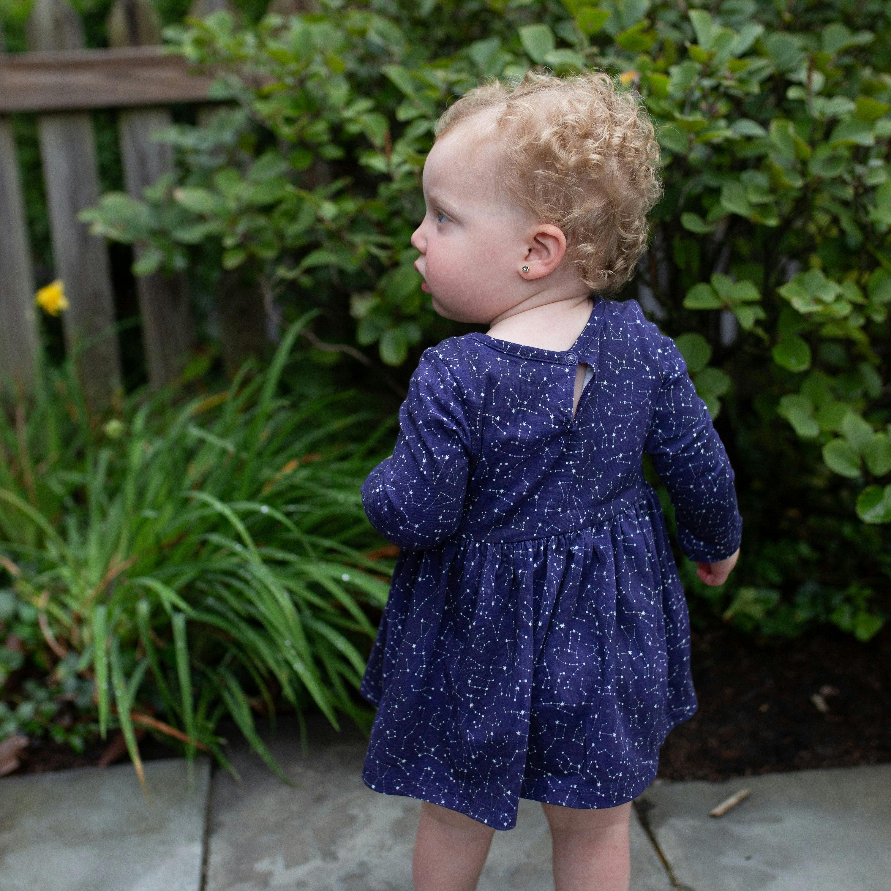 Long Sleeve Bubble Romper in Constellations