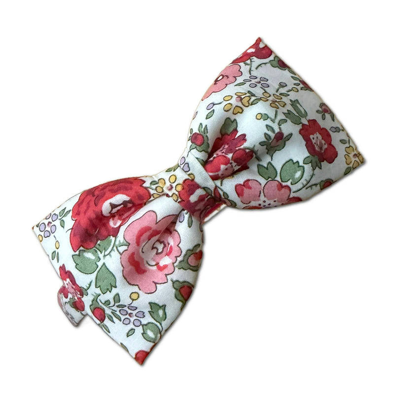 Liberty of London Bow Headband, Red/Cream Floral