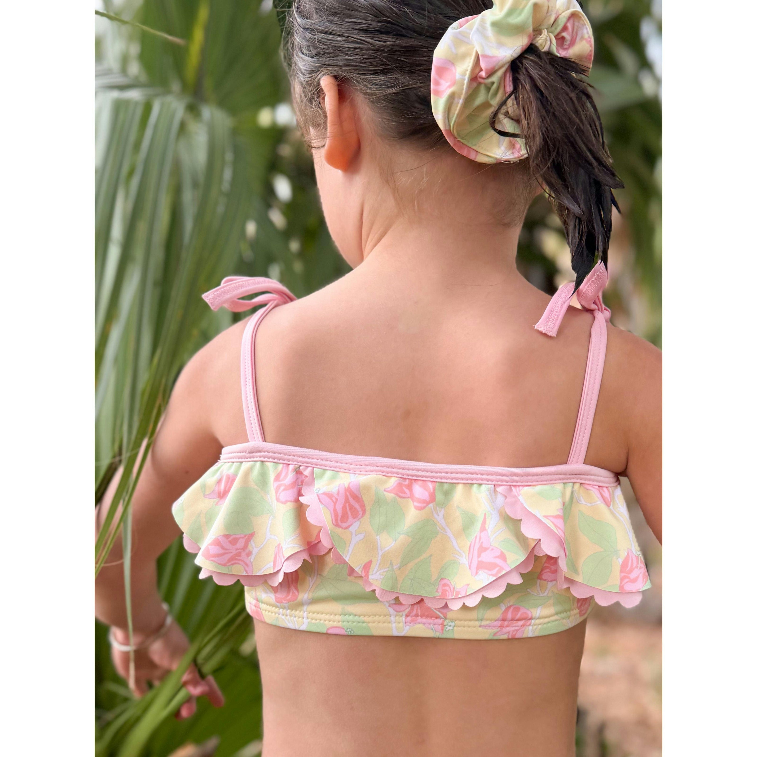 Daisy Bikini in Yellow with Pink Bougainvillea