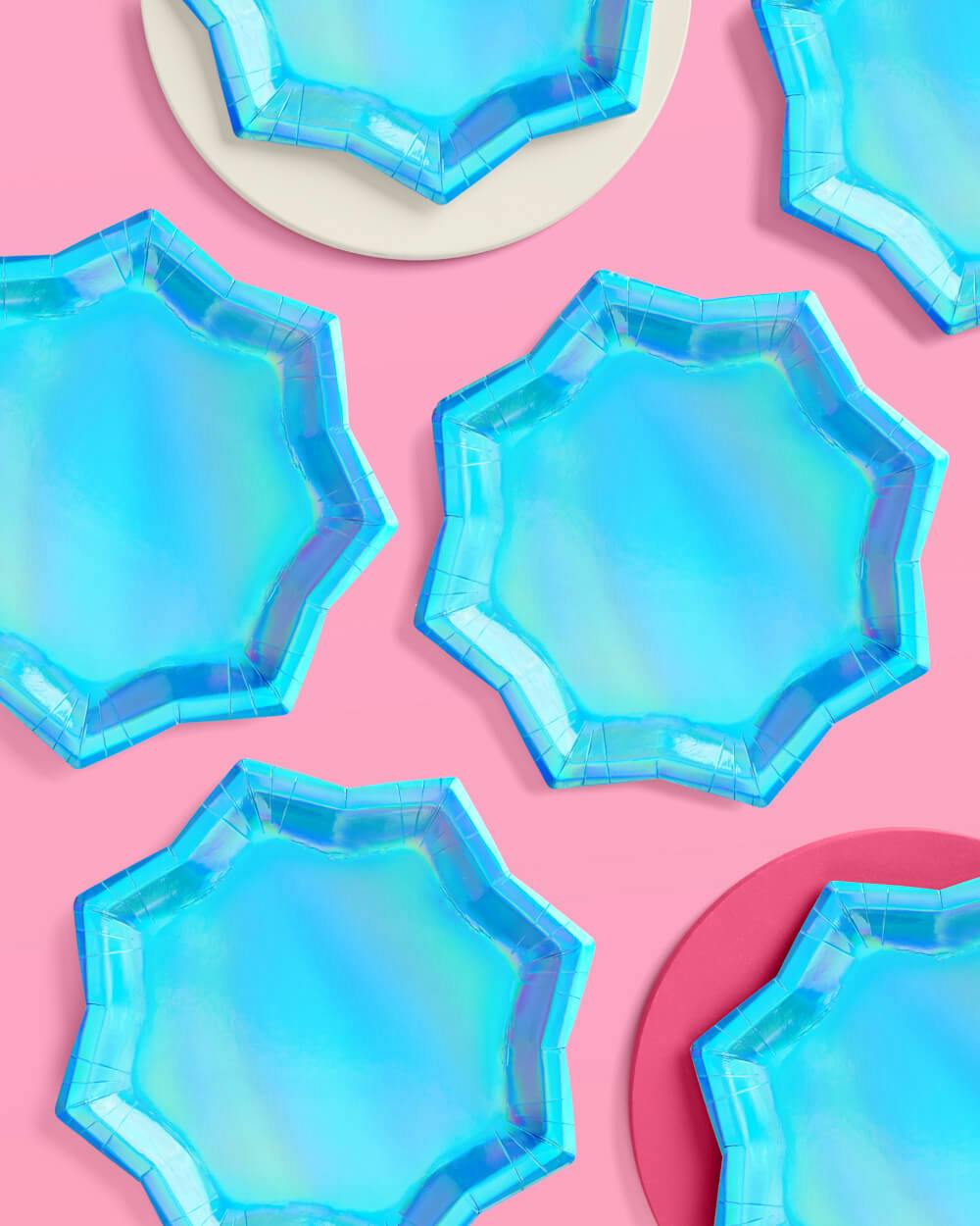 Blue Shimmer Plates - 25 paper plates
