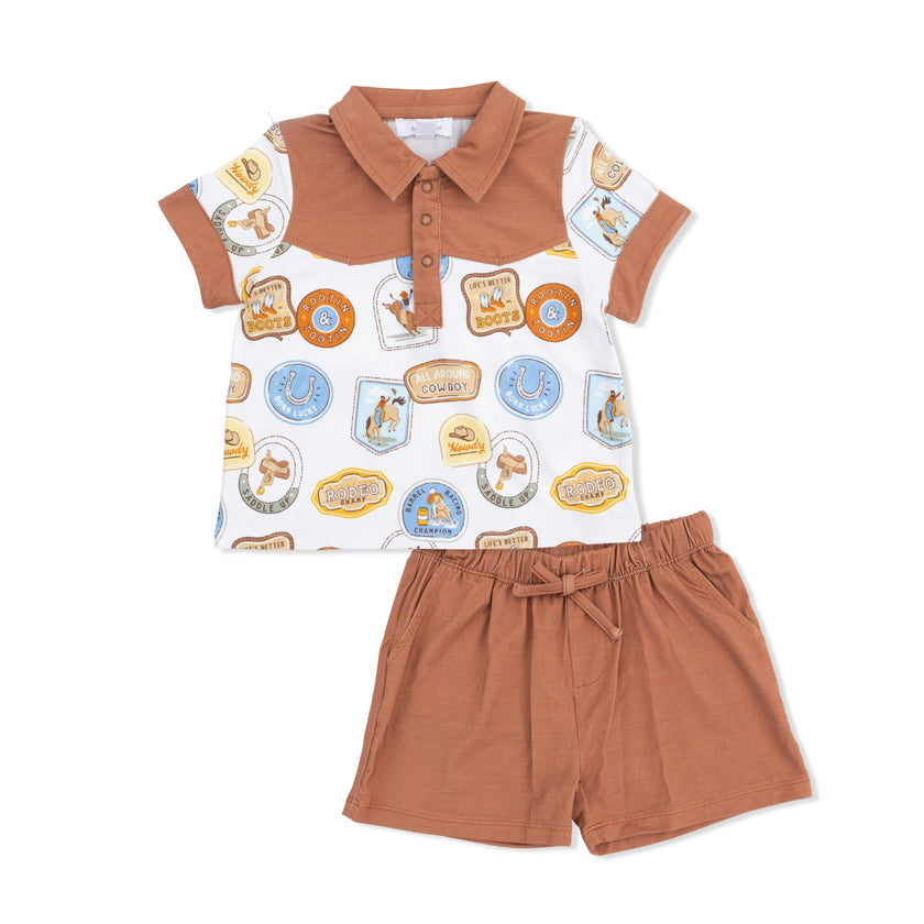 Rodeo Patches Uni - Cowboy Polo with Casual Short