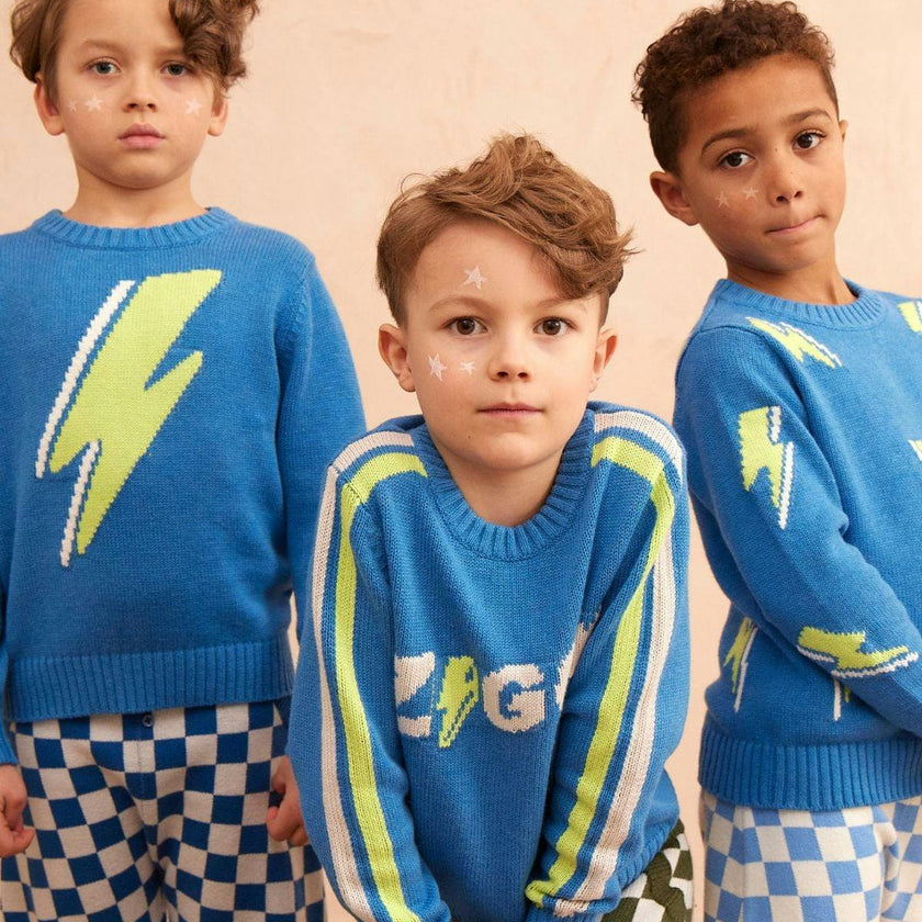 Lightning Bolt Jumper | Hussar Blue