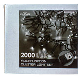 2000-Light 65-Foot Cluster Garland with Cool White LED Lights