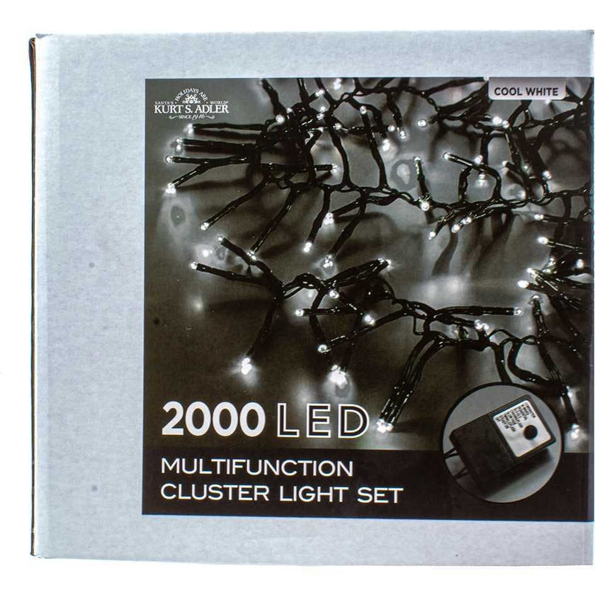 2000-Light 65-Foot Cluster Garland with Cool White LED Lights