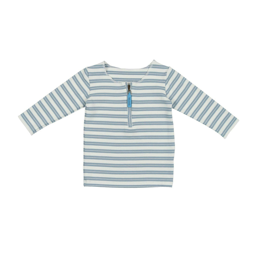 Horizontal Striped Shirt 3/4 Sleeve Top