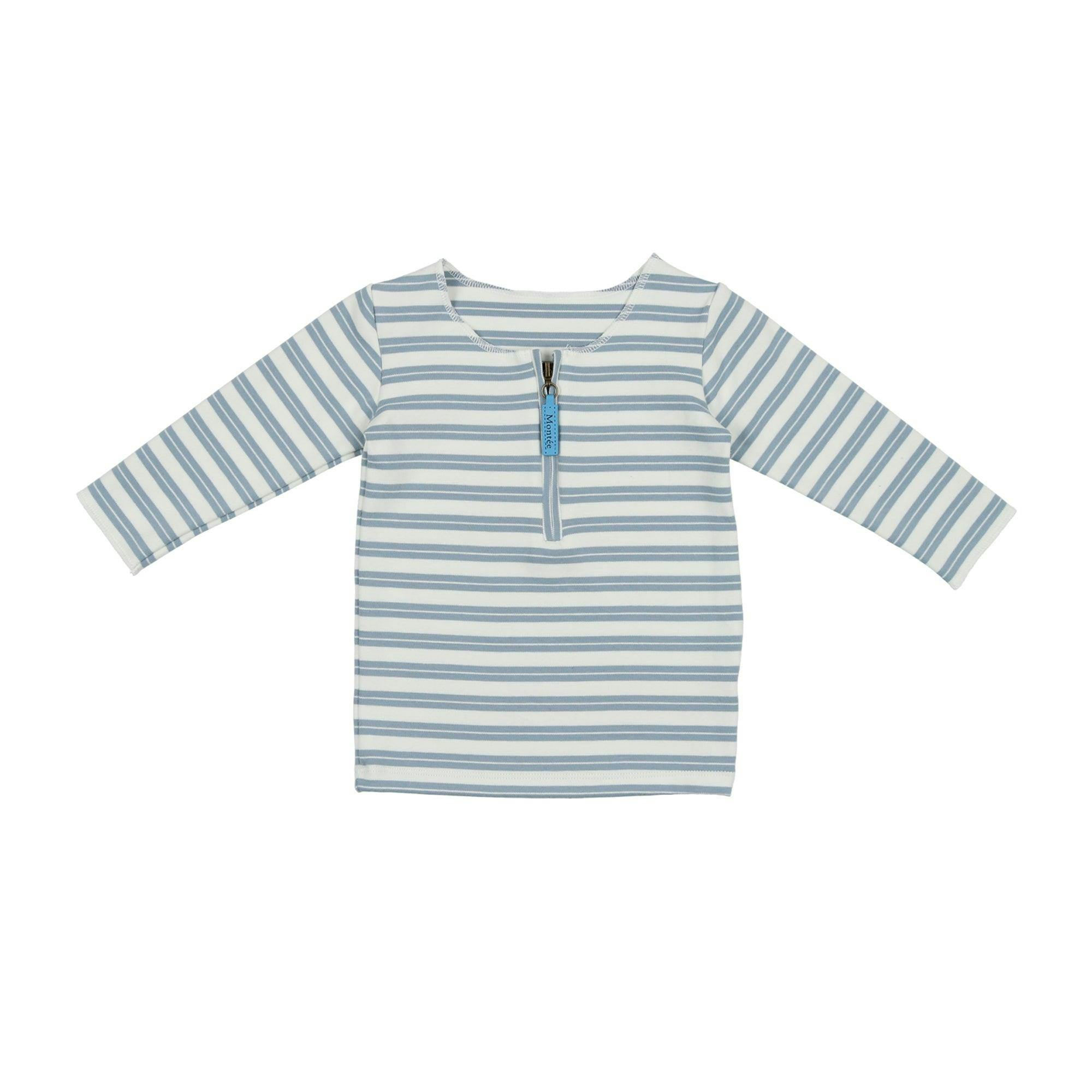 Horizontal Striped Shirt 3/4 Sleeve Top