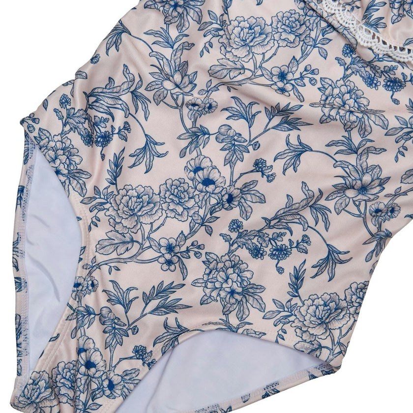 Ruffle Neckline One Piece (Sundance Print)