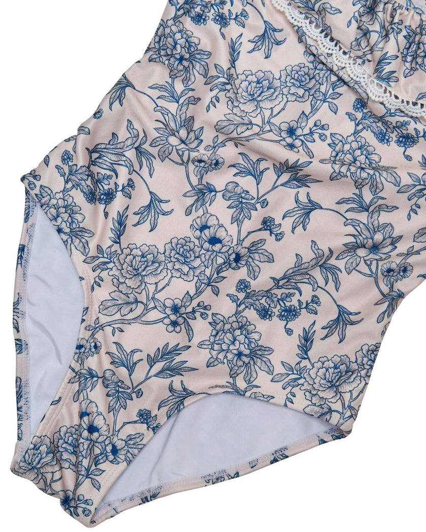 Ruffle Neckline One Piece (Sundance Print)