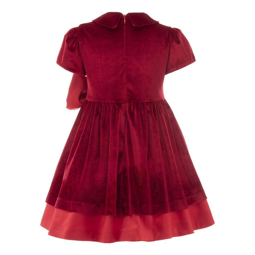 Red Velvet Bow Jersey Dress