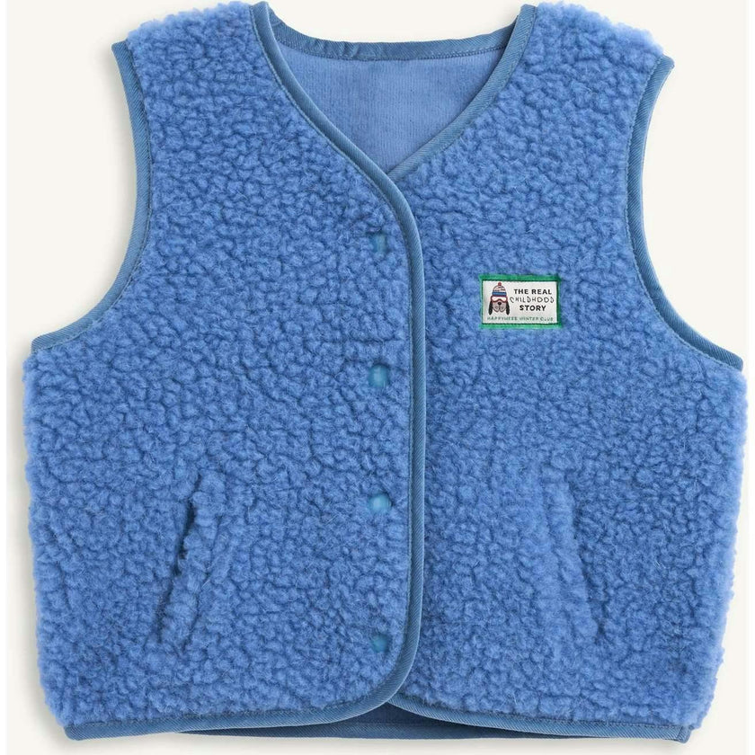 children's merino wool vest - ice blue