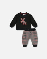 Sweater and Cargo Pants Set with Applique
