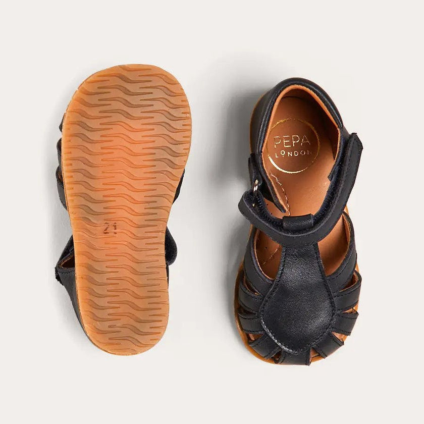 Leather Fishermans Sandals in Navy (21-27EU)