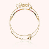 Women's Personalized Double Wrap Bracelet, Tawny Sapphire