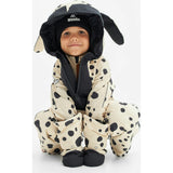 Puppydo Adjustable Hood Waterproof Zipper Snowsuit, Beige