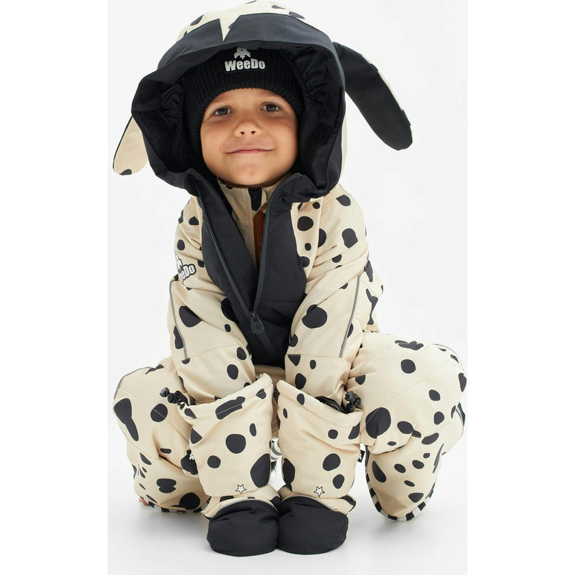 Puppydo Adjustable Hood Waterproof Zipper Snowsuit, Beige