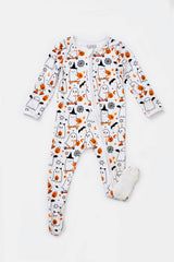 Soft & Stretchy Zipper Footie - Halloween