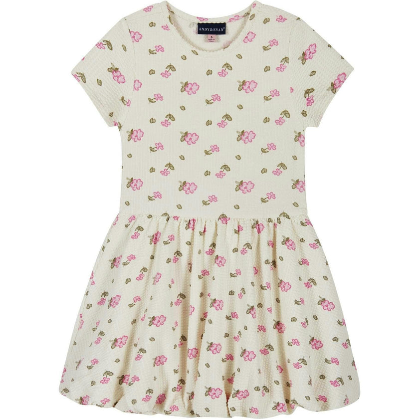 Girls Knit Seersucker Bubble Dress | Blush Floral