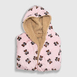 Cozy Switch Robe – Reversible Sherpa & Printed Mink Robe with Appliqué, Teddy Bears