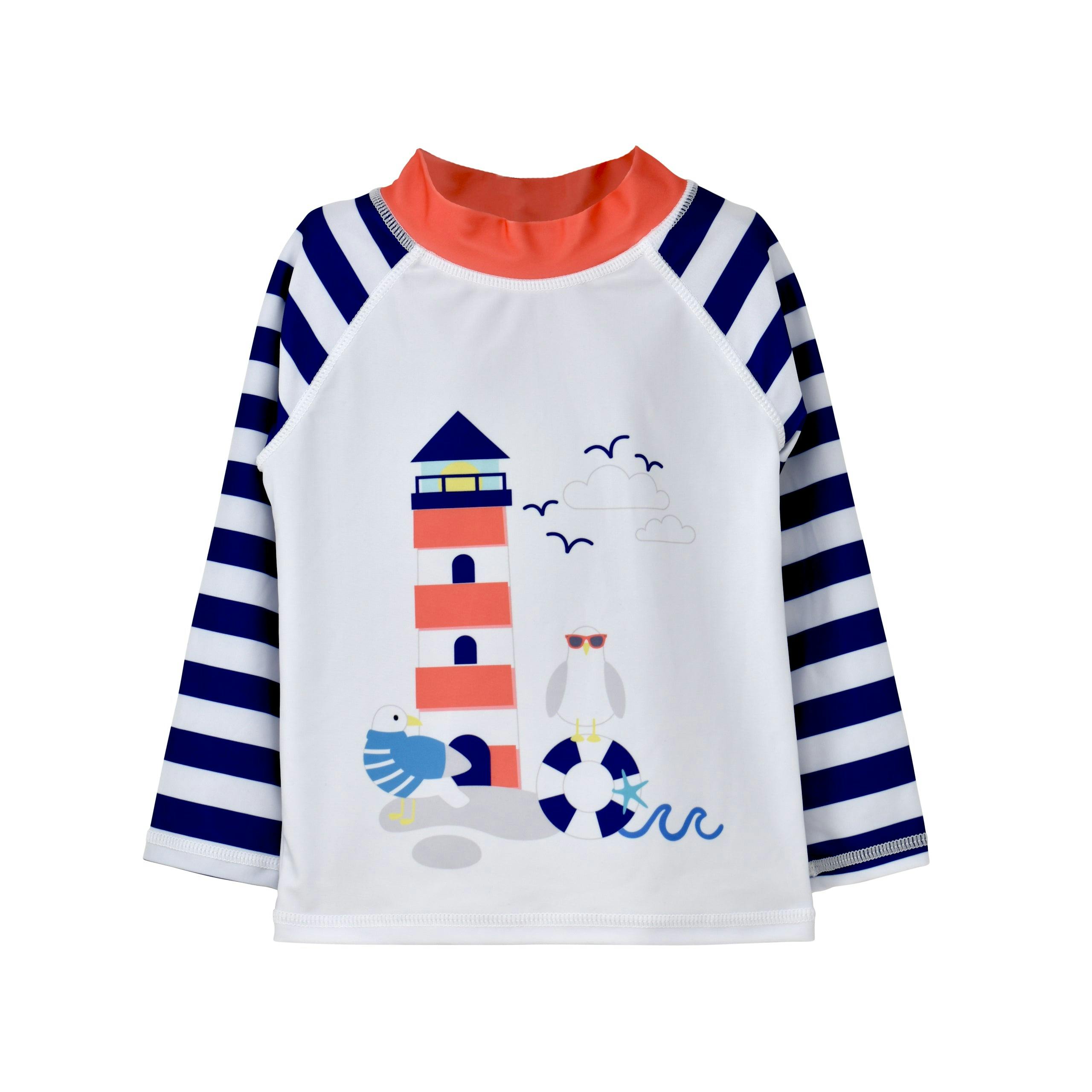 UPF 50+ Graphic Rash Guard Swim Top