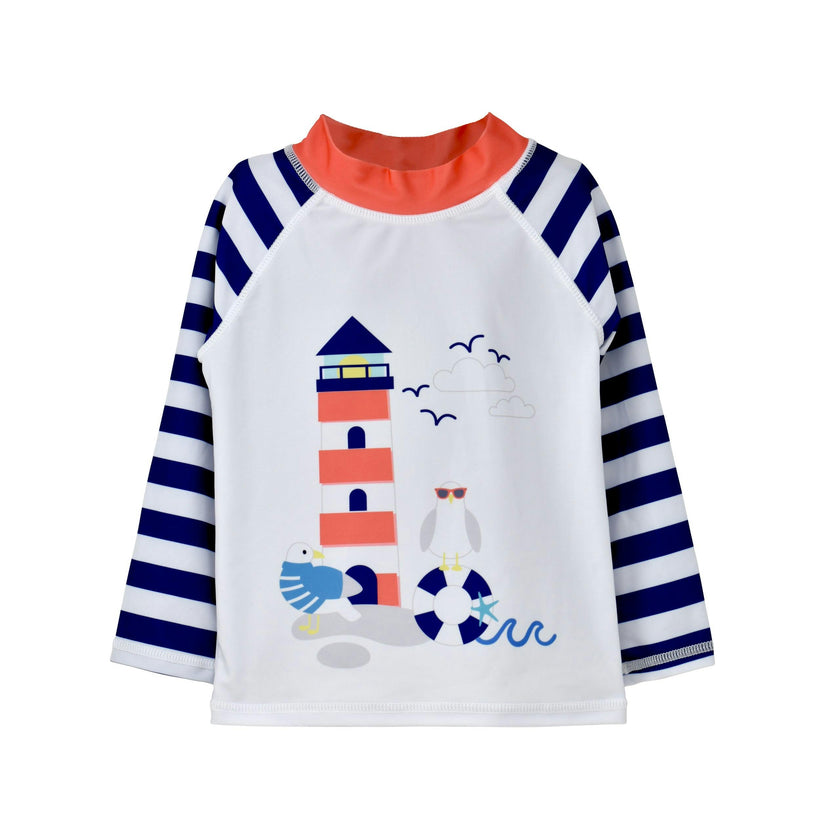 UPF 50+ Graphic Rash Guard Swim Top
