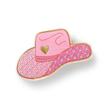 Packed Party Hey Cowgirl Die-Cut Cowboy Hat Dessert Napkins 20ct - Gold Foil Pink Hat-Shaped 3-Ply Napkins for Western Parties