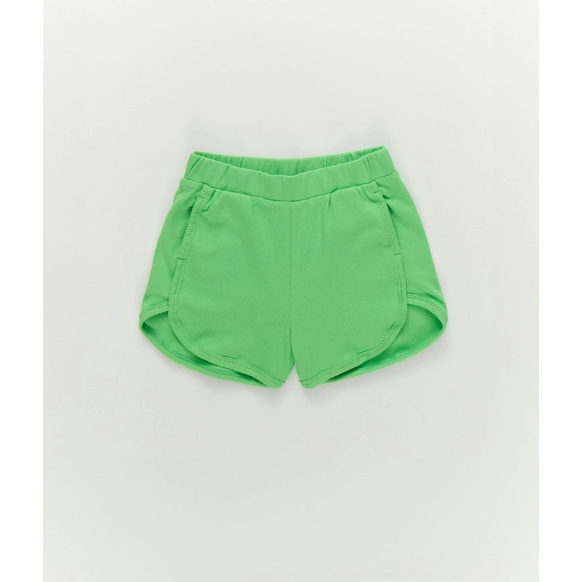 Girls Rib Shorts in Tropic Green