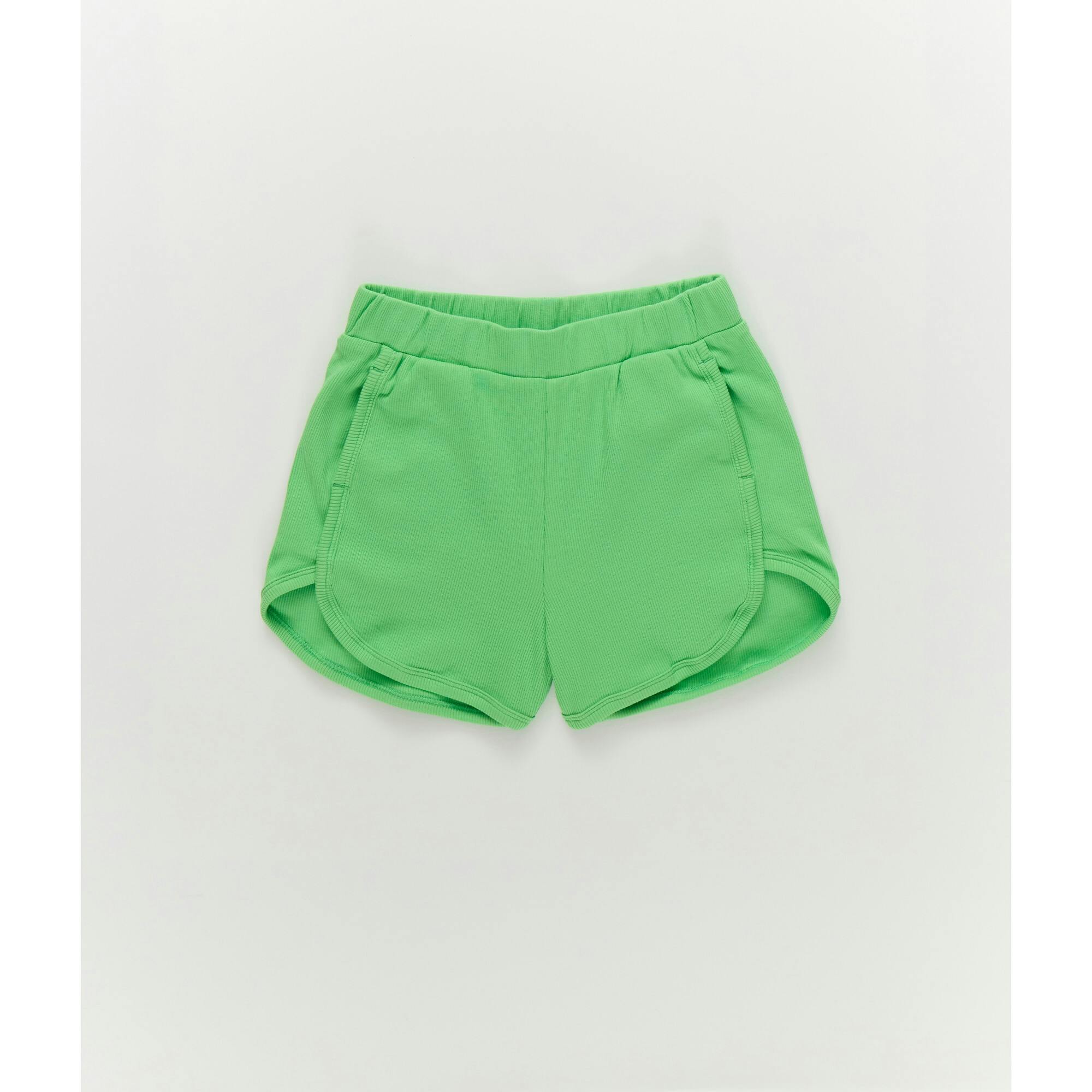 Girls Rib Shorts in Tropic Green