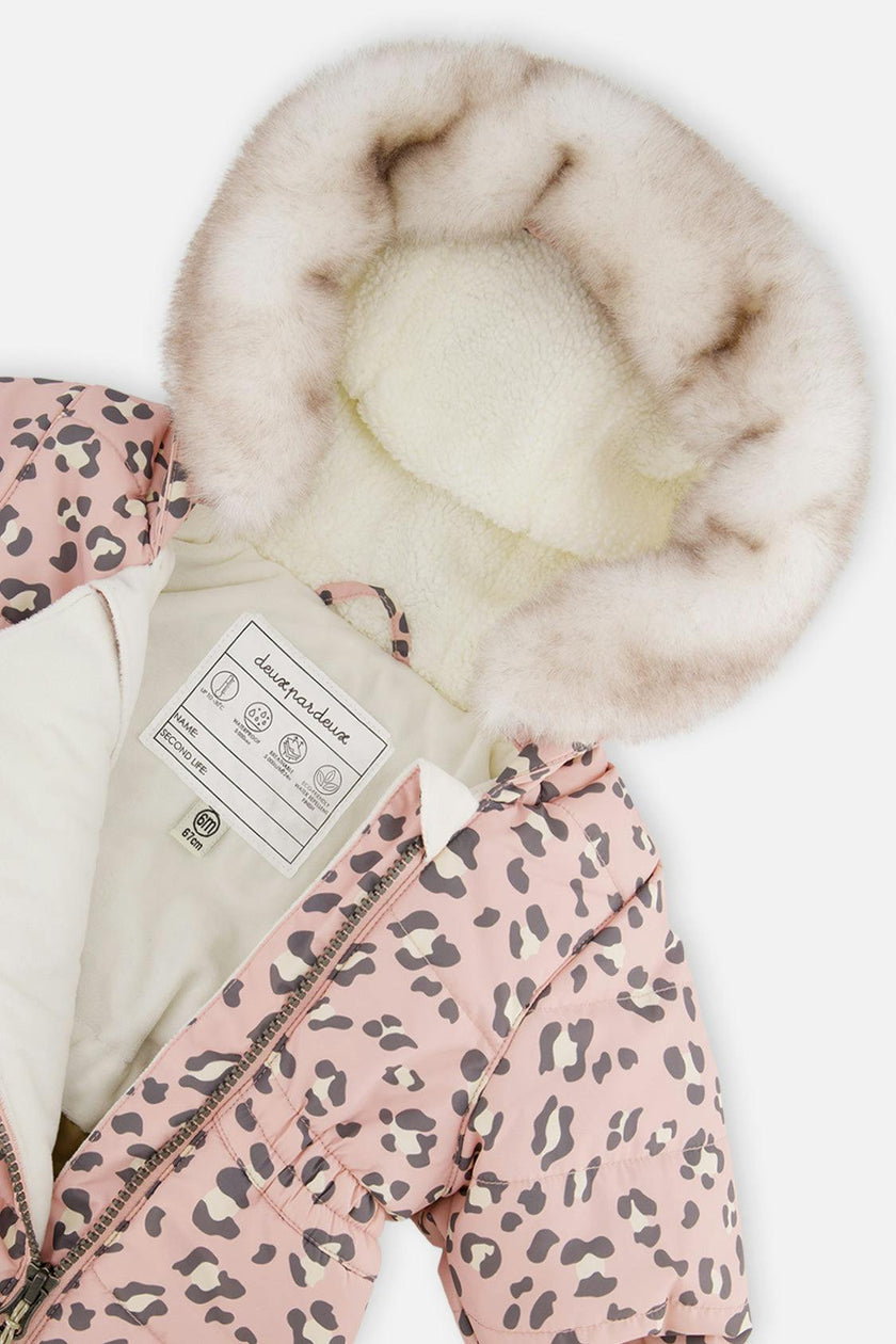 Baby One Piece Snowsuit For Car Seats Rose Leopard Print