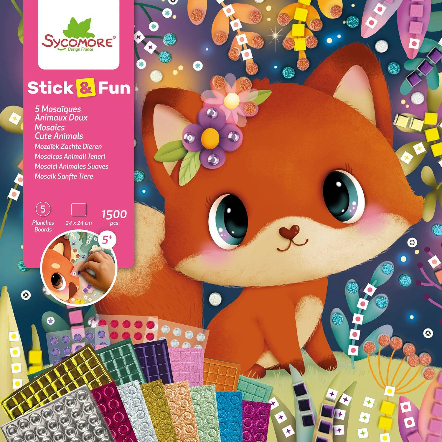 Stick'N Fun - L - Mosaics - Soft Animals - 5y+