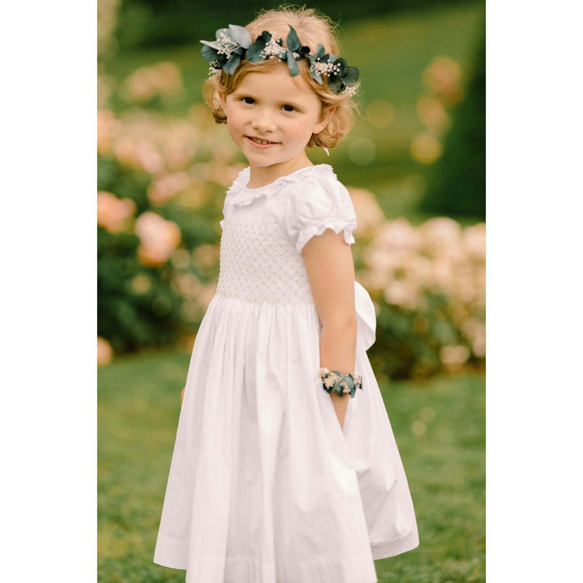Antoinette Ceremony White Smocked Girl Dress