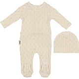 Ribbed Pineapple Footie and Beanie Set