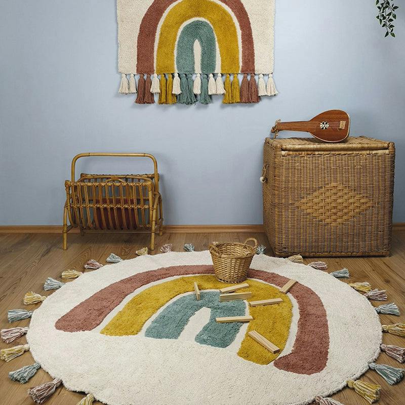 Hand-Tufted Tassel Round Rug
