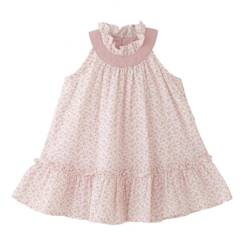 Pink Floral Ruffle Dress